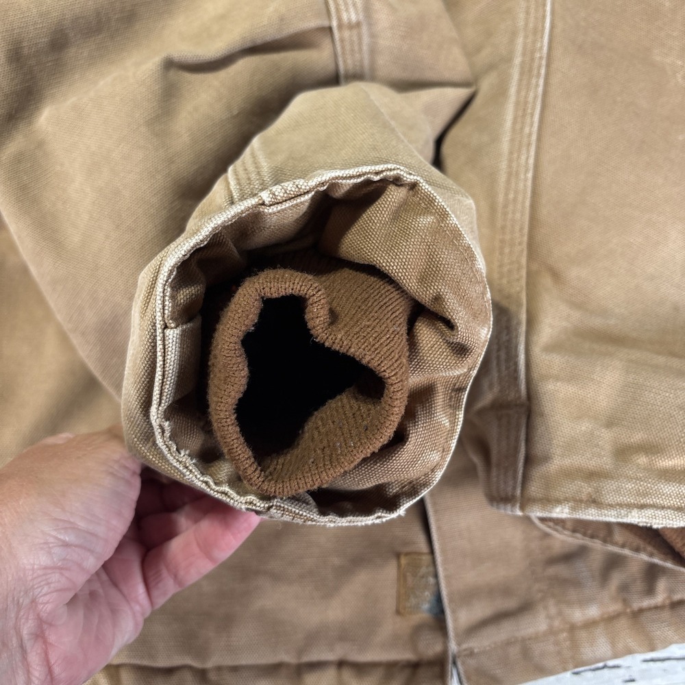 Men's Carhartt Brown Canvas Zip Jacket w/ Corduroy Collar, 48 Tall. C03 BRN READ - Picture 13 of 16